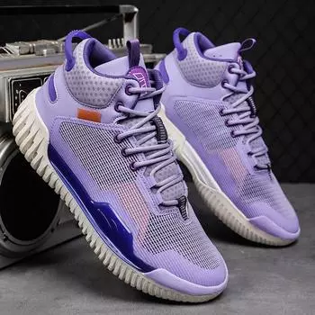 Высококачественные фиолетовые баскетбольные кроссовки для мужчин, профессиональные высокие баскетбольные кроссовки для мужчин, дышащая нескользящая женская спортивная обувь 36