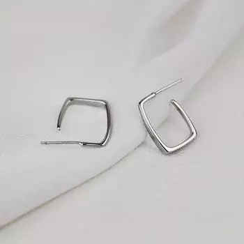 Высококачественные французские серьги для женщин, японские и корейские, минималистичные и холодные темпераментные короткие геометрические квадратные серьги