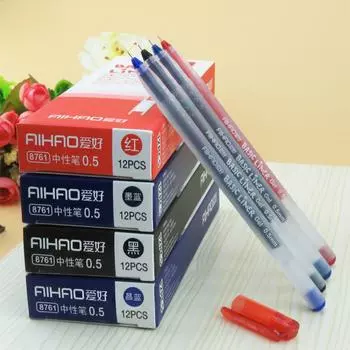 Высококачественные гелевые ручки, шариковая ручка 0,5 мм, ролик для подписи, офисные канцелярские принадлежности, уникальные чёрный