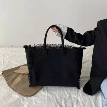 Высококачественные холщовые женские сумки через плечо, новые повседневные универсальные дизайнерские молодежные женские сумки чёрный