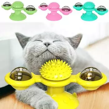 Высококачественные игрушки ветряной мельницы, головоломка для домашних животных, вращающийся проигрыватель с кистью, игрушки для кошек, ветряная мельница, котенок, интерактивные игрушки, товары для домашних животных розовый