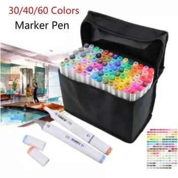 Высококачественные канцелярские товары Touch Five, 60/40/30 цветов, графическое искусство, маркер с двойным наконечником 30Colors