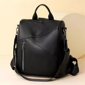 Высококачественные кожаные дизайнерские рюкзаки, женские сумки на плечо, школьные сумки для девочек-подростков, рюкзак, большая вместительная дорожная сумка чёрный