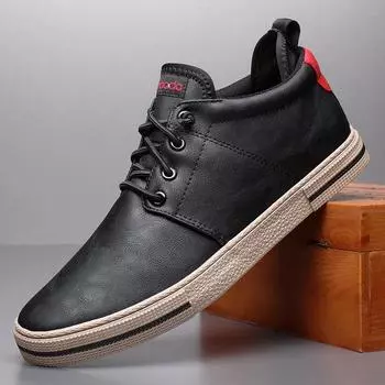 Высококачественные кожаные модные черные кроссовки мужские Zapatos Hombre мужские повседневные туфли на плоской подошве 2024 Новинка 38