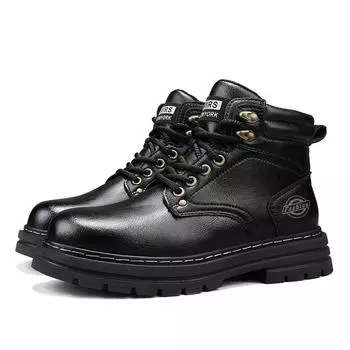 Высококачественные кожаные мужские ботинки, новое поступление, мужские высокие балетки, удобные низкие кеды на шнуровке, стильные мужские ботильоны 36 чёрный