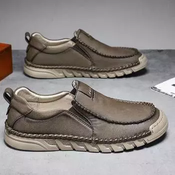 Высококачественные кожаные мужские туфли в стиле ретро на мягкой подошве с одной педалью. 38