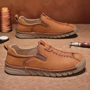 Высококачественные кожаные туфли, мужская повседневная спортивная обувь, ретро-обувь для путешествий 38