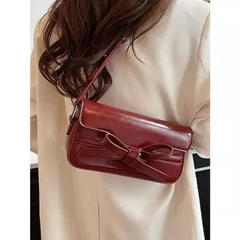 Высококачественные красные маленькие сумки Sense, модная сумка через плечо с клапаном и модным бантом для женщин
