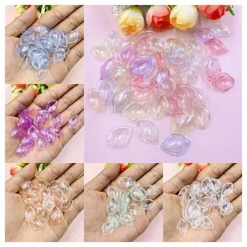 Высококачественные креативные подвески 200 шт./компл. бусины из акрила DIY материал для изготовления ювелирных изделий листья 13,3 мм*19,6 мм подвеска пудра блестки серьги для волос ювелирные изделия светло-синий