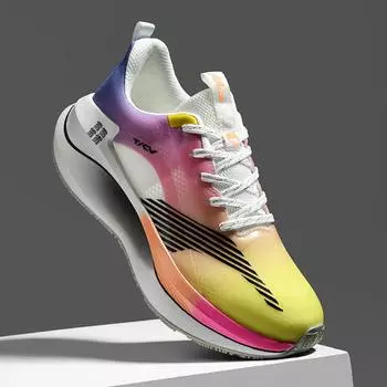 Высококачественные кроссовки для бега для мужчин и женщин, нескользящие износостойкие спортивные туфли 2024 года, модная повседневная обувь со шнуровкой и сеткой среднего размера EU36