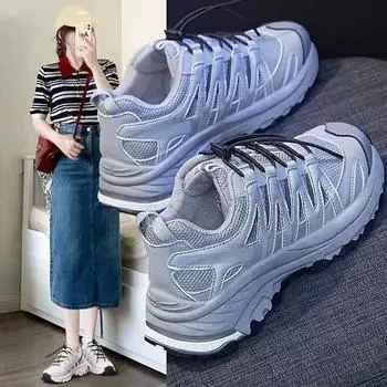Высококачественные кроссовки, женская обувь, летняя повседневная обувь, удобная дышащая популярная обувь, кроссовки 35-40 35 серый