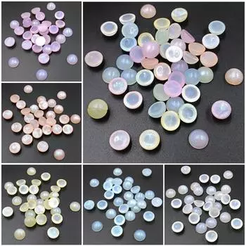 Высококачественные круглые DIY ювелирные аксессуары ручной работы 30 шт. беспористые бусины мелкие мерцающие полукруглые нашивки макарон цвет 10 мм/12 мм акриловый материал 10mm синий