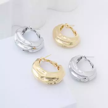 Высококачественные круглые серьги Ins из европейского и американского золота 18 карат с латунным покрытием для женщин с нестандартным нишевым дизайном Темпераментные серьги золотой