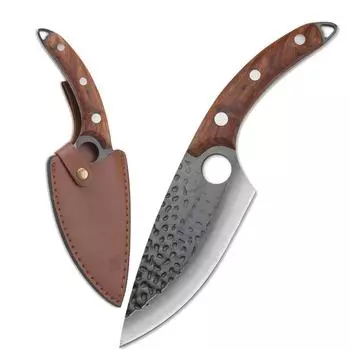 Высококачественные кухонные ножи из нержавеющей стали с антипригарным лезвием, нож для обвалки, филе с оболочкой коричневый