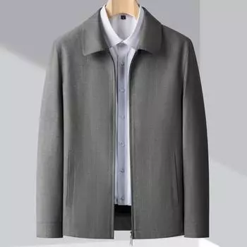 Высококачественные куртки для мужчин среднего возраста на весну и осень, тонкие куртки для отцов среднего и пожилого возраста, шерстяные топы с лацканами для руководителей 170
