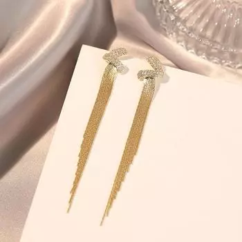 Высококачественные легкие роскошные стильные длинные серьги с бахромой, женские модные темпераментные серьги, изысканные индивидуальные серьги 14k