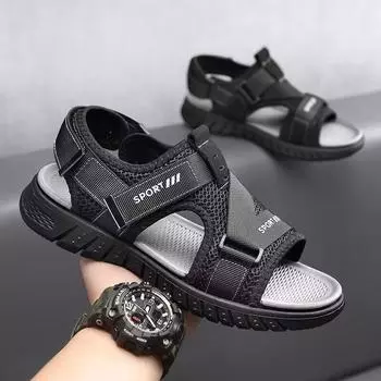 Высококачественные летние новые сандалии мужские кожаные дышащие сетчатые с мягкой подошвой пляжные туфли для отдыха на открытом воздухе 38