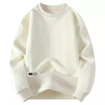 Высококачественные люксовые брендовые мужские плюшевые свитера, зимние утепленные пуловеры с круглым вырезом и буквенным узором, корейский модный тренд, мужская одежда XXXL белый
