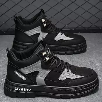 Высококачественные массивные мужские повседневные кроссовки весна-осень кожаные прогулочные туфли на платформе Chelsea Luxury Ankle Boots Work Safety Shoes 39