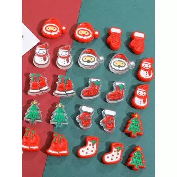 Высококачественные материалы, акриловые ожерелья, аксессуары, 10 шт., цепочки для мобильных телефонов, акриловые ячейки для рождественской елки, капельное масло, свободные головки, браслеты «сделай сам» Red bell