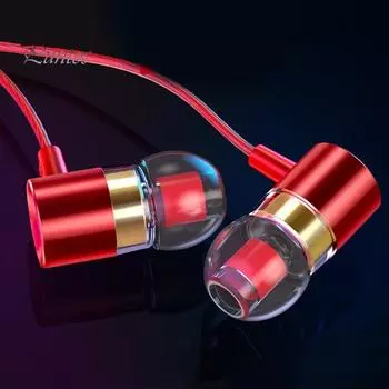 Высококачественные металлические наушники-вкладыши Mega Bass с микрофоном 3,5 мм, проводные наушники-вкладыши для улицы чёрный