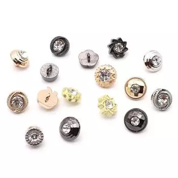 Высококачественные металлические пуговицы, высококачественные пуговицы для рубашек, пуговицы для воротников, шерстяной кардиган, золотые стеклянные ромбовидные пуговицы J451 Silver * see picture