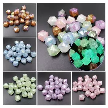 Высококачественные многосекционные модные 10 шт. ювелирные изделия своими руками ожерелье серьги изготовление кубических бусин тонкий мерцающий материал бисера акрил светящийся фиолетовый