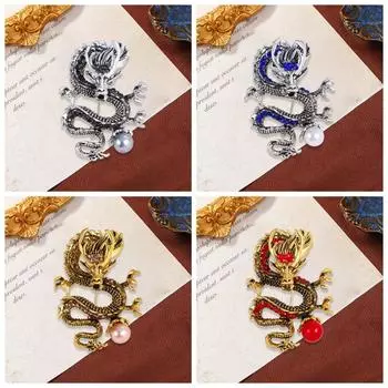 Высококачественные модные булавки-клипсы в виде дракона в китайском стиле, властная брошь в виде летящего дракона для мужчин 02