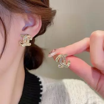 Высококачественные модные серьги из циркония для женщин золотой