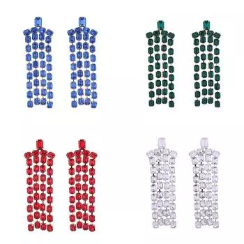 Высококачественные модные серьги с бриллиантами, длинные женские серьги с бахромой, преувеличенная индивидуальность 11*4cm синий