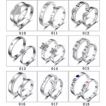 Высококачественные модные тенденции Различия с персонализированным блестящим и блестящим кольцом Женское предложение Обручальное кольцо Открытое кольцо для пары Ювелирные изделия