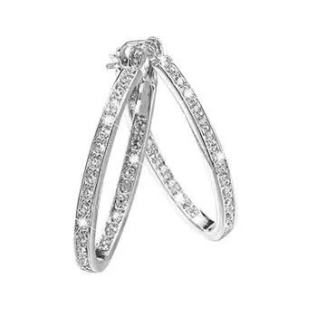 Высококачественные модные универсальные ослепительные круглые кольца-гвоздики с серьгами кубического кроя для женщин с кристаллами Min D0U5 Golden-One size