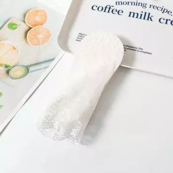 Высококачественные модные винтажные хлопковые женские кружевные носки, прозрачные летние тонкие короткие носки с цветочным принтом для женщин и девочек 1 Pair белый