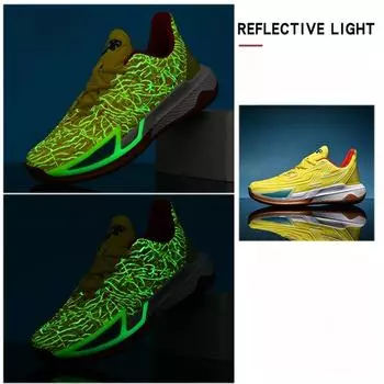 Высококачественные мужские баскетбольные кроссовки для женщин и детей, модные светоотражающие кроссовки, мужские сетчатые баскетбольные ботинки, нескользящие, для спортивных тренировок 36
