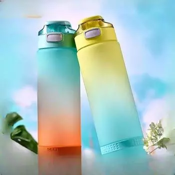 Высококачественные мужские и женские спортивные чашки, портативные пластиковые космические чашки для фитнеса на открытом воздухе большой емкости 1000ml