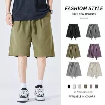 Высококачественные мужские или женские летние шорты, плиссированные мешковатые модные повседневные пляжные шорты M чёрный