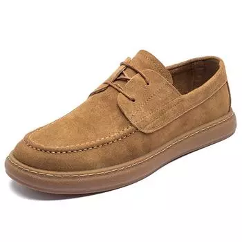 Высококачественные мужские кроссовки из замши, повседневная обувь из кожи, осенние новые дышащие мужские туфли, теннисные туфли на плоской подошве Zapatillas Hombre 38 коричневый