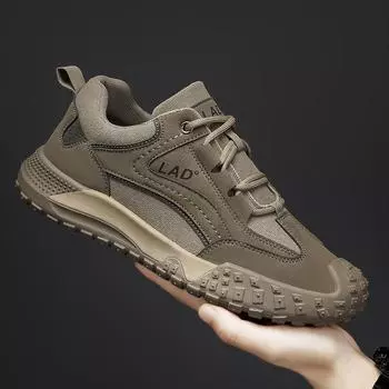 Высококачественные мужские кроссовки, классические мужские туфли на шнуровке для активного отдыха, дышащая походная обувь, удобные кроссовки, мужская защитная обувь 39 коричневый