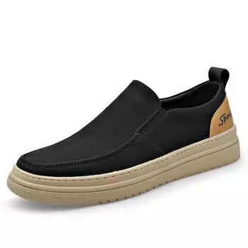 Высококачественные мужские легкие парусиновые туфли на платформе, повседневные универсальные бахилы с одной педалью, модные трендовые мужские туфли для вождения 38 песочный