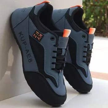 Высококачественные мужские легкие водонепроницаемые кожаные кроссовки для бега — нескользящие, повседневные, модные осенние спортивные туфли 43; S13; flat heel чёрный