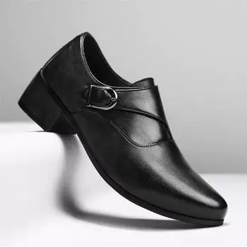 Высококачественные мужские повседневные кожаные деловые туфли, новые уличные офисные туфли для вождения, удобные туфли на мягкой подошве для отдыха, свадебные туфли 37 чёрный
