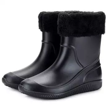 Высококачественные мужские резиновые сапоги, водонепроницаемые рабочие ботинки длиной до середины голени, весенние и осенние рыболовные сапоги, мужские теплые зимние дождевые сапоги Botas Hombre 39