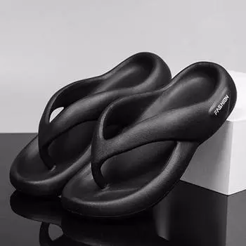 Высококачественные мужские шлепанцы, летние шлепанцы, мужские домашние тапочки-облака, домашняя обувь из ЭВА, женские пляжные сандалии, модные 44-45 чёрный