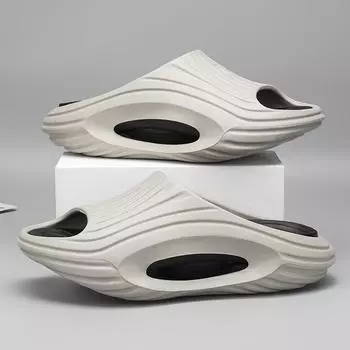 Высококачественные мужские тапочки, домашние сандалии для отдыха на природе, пляжные удобные мягкие толстые шлепанцы, мужская обувь, шлепанцы, мужские домашние тапочки 40-41 чёрный