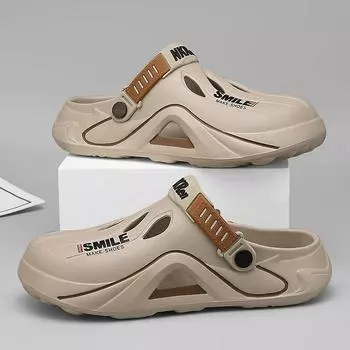 Высококачественные мужские тапочки EVA Classics Clogs Sandals Mens Outdoor Beach Slides Non-Slip Casual Beach Shoes 39-40 чёрный