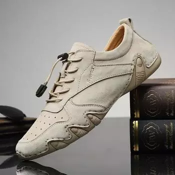 Высококачественные мужские туфли Doudou из натуральной кожи, повседневные, универсальные, с одной педалью 38