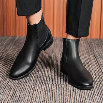 Высококачественные мужские удобные мотоциклетные ботинки 2024 года, новые мужские туфли без застежек, мужские винтажные мужские ботинки из натуральной кожи 37