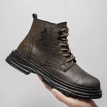 Высококачественные мужские удобные высокие кроссовки для активного отдыха, мужские кроссовки, зимние мужские 2024 года, новые базовые ботинки, брендовые мужские ботинки для мотокросса 38 чёрный