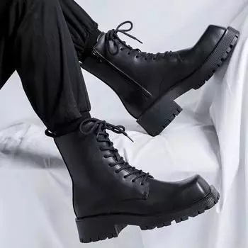 Высококачественные мужские ультратеплые зимние ботинки, повседневные кожаные ботинки на толстой подошве, удобные водонепроницаемые ботинки для походов с квадратным носком 38