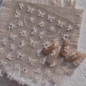 Высококачественные наклейки для ногтей из бриллиантового стекла с цветами и бабочками